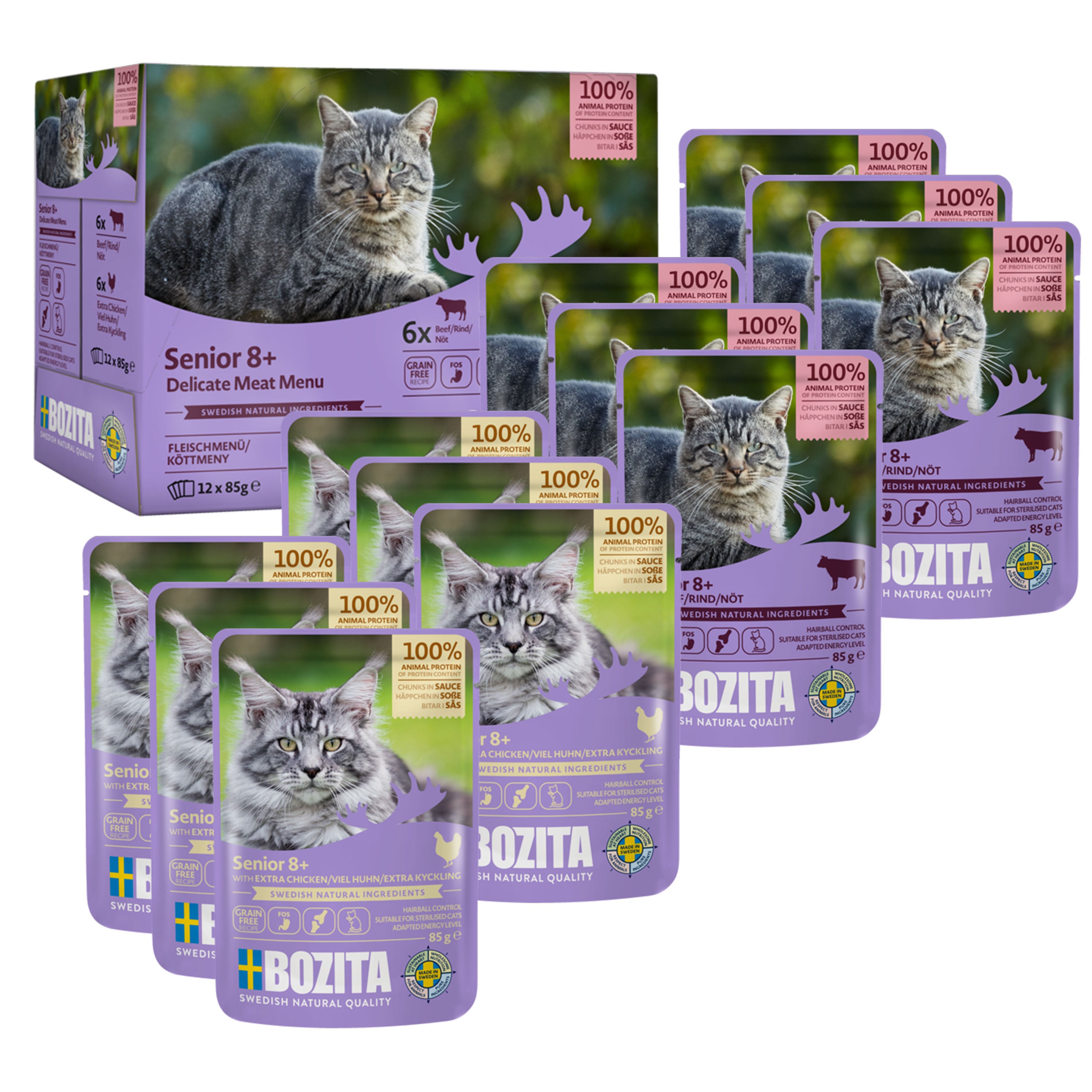 Bozita Pouch Senior Fleisch Menü Häppchen in Sauce 1020 g