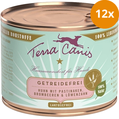 Terra Canis Menü Sensitive getreidefrei Huhn mit Pastinaken, Löwenzahn & Brombeeren 200 g