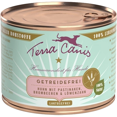 Terra Canis Menü Sensitive getreidefrei Huhn mit Pastinaken, Löwenzahn & Brombeeren 200 g
