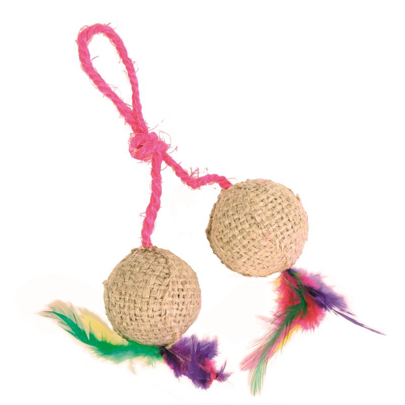Trixie 2 Bälle am Seil, Jute
