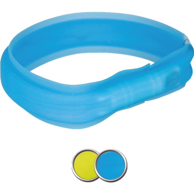 TRIXIE Flash Leuchtband USB - blau - M / L (50 cm)