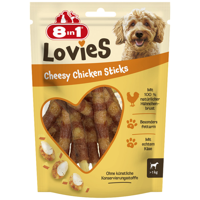 8in1 Lovies Cheesy Chicken Stix 80 g