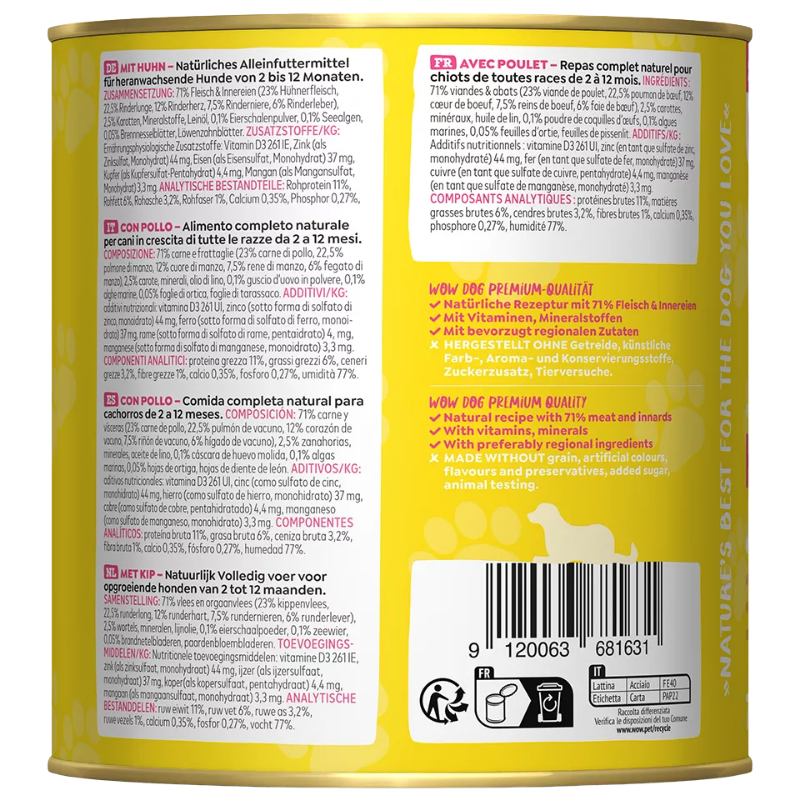 Wow Dog Dose Junior Huhn 800g