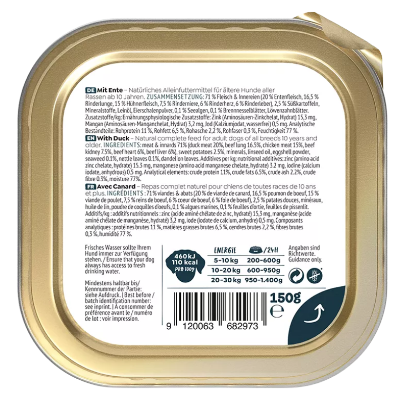 Wow Dog Schale Senior Ente 150g