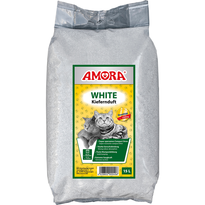 AMORA Katzenstreu White Compact Kiefernduft