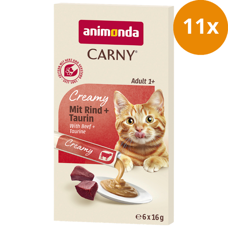 Animonda Cat Carny Creamy Adult mit Rind & Taurin 6 x 16 g