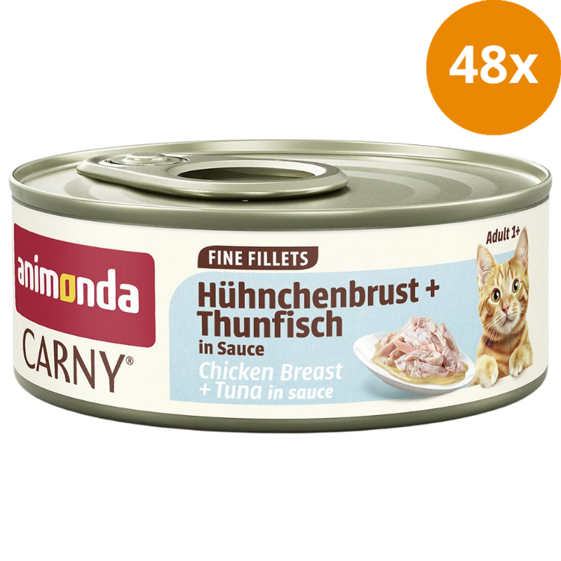Animonda Cat Carny Fine Fillets Adult Hühnchenbrust & Thunfisch in Sauce 60 g