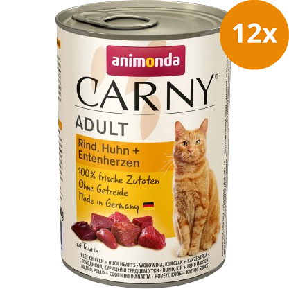animonda Carny Rind, Huhn + Entenherzen 400 g