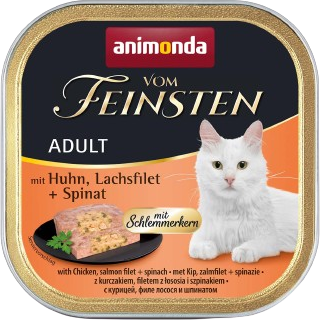 animonda Vom Feinsten mit Schlemmerkern Huhn, Lachsfilet & Spinat 100 g