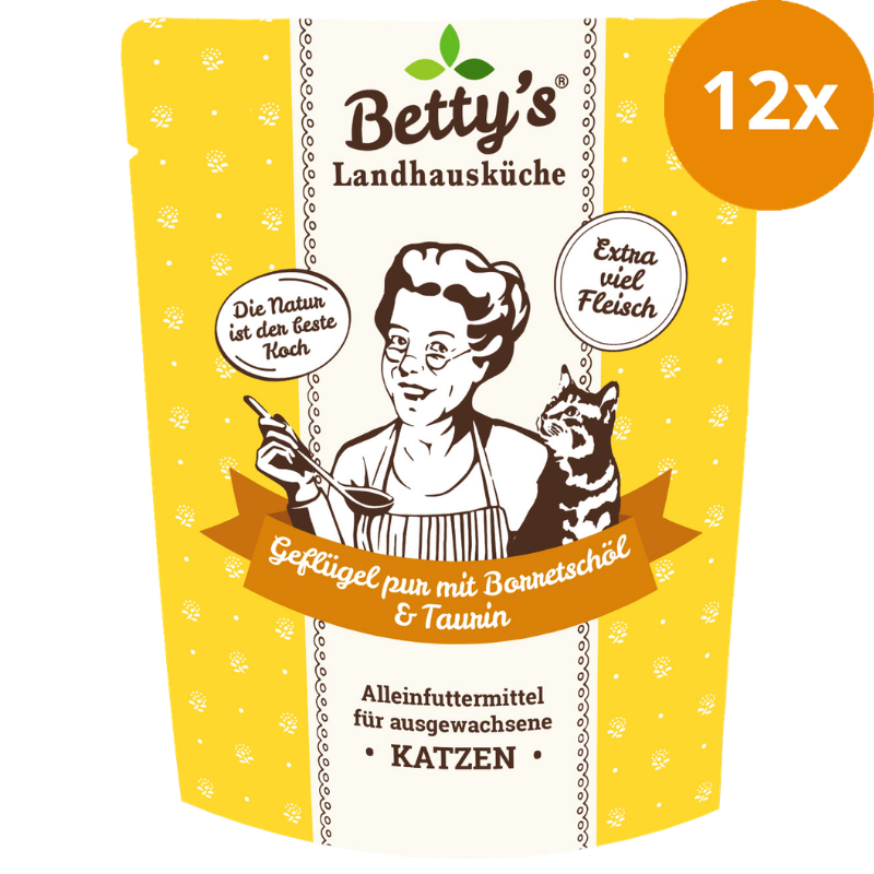 Bettys Landhausküche P.B. Katze Geflügel Pur mit Borretschöl 250 g