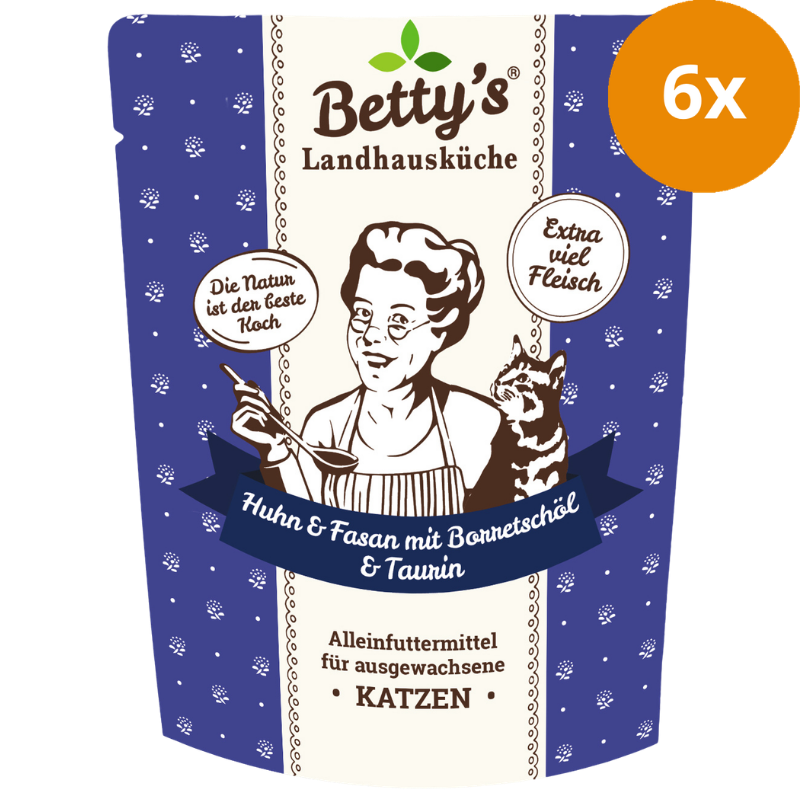 Bettys Landhausküche P.B. Katze Huhn & Fasan mit Borretschöl 250 g
