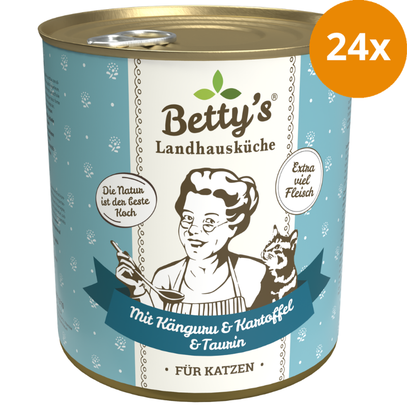 Bettys Landhausküche Katze Dose Känguru mit Kartoffel 800 g