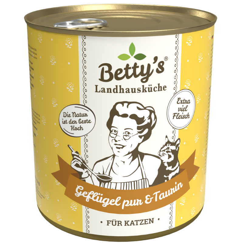 Bettys Landhausküche Katze Dose Geflügel pur 800 g