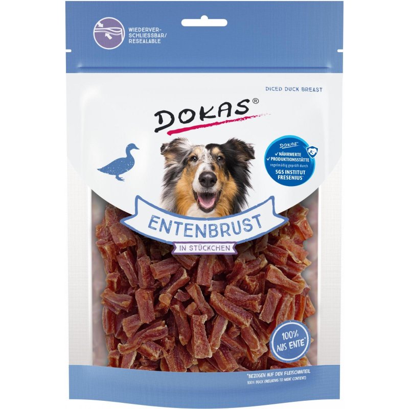 DOKAS Entenbrust in Stückchen 200 g | Hundesnack