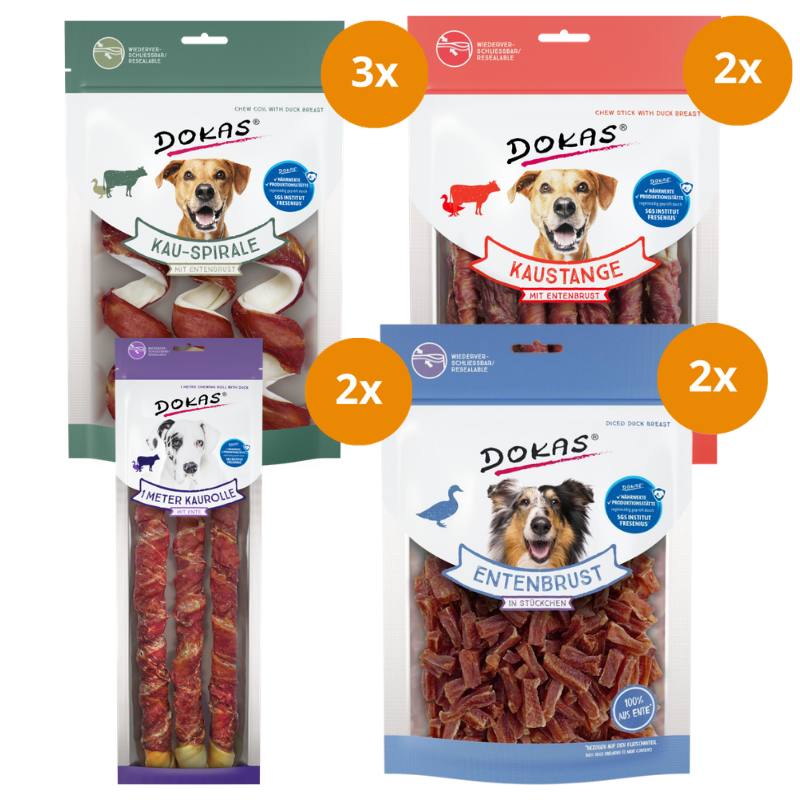 DOKAS Kombipaket – Enten Snacks Mix (4 Sorten)
