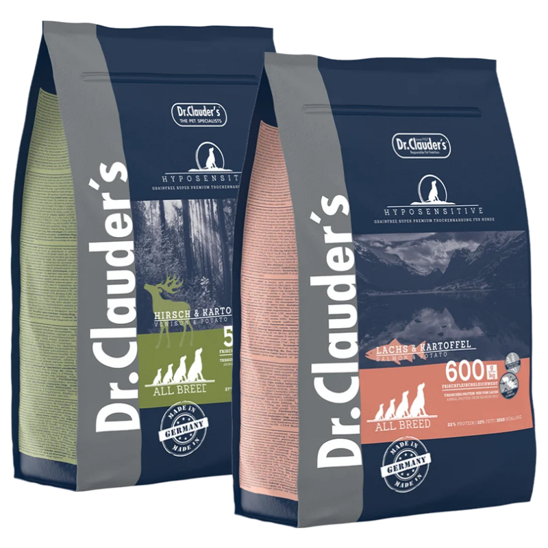 Dr.Clauder's Hyposensitive Lachs & Kartoffel & Dr.Clauder's Hyposensitive Hirsch & Kartoffel Sparpaket