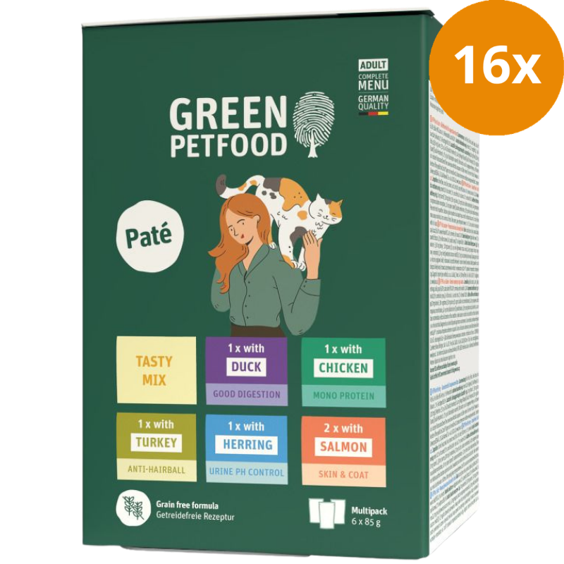 Green Petfood Cat MP Paté Tasty Mix 6 x 85 g