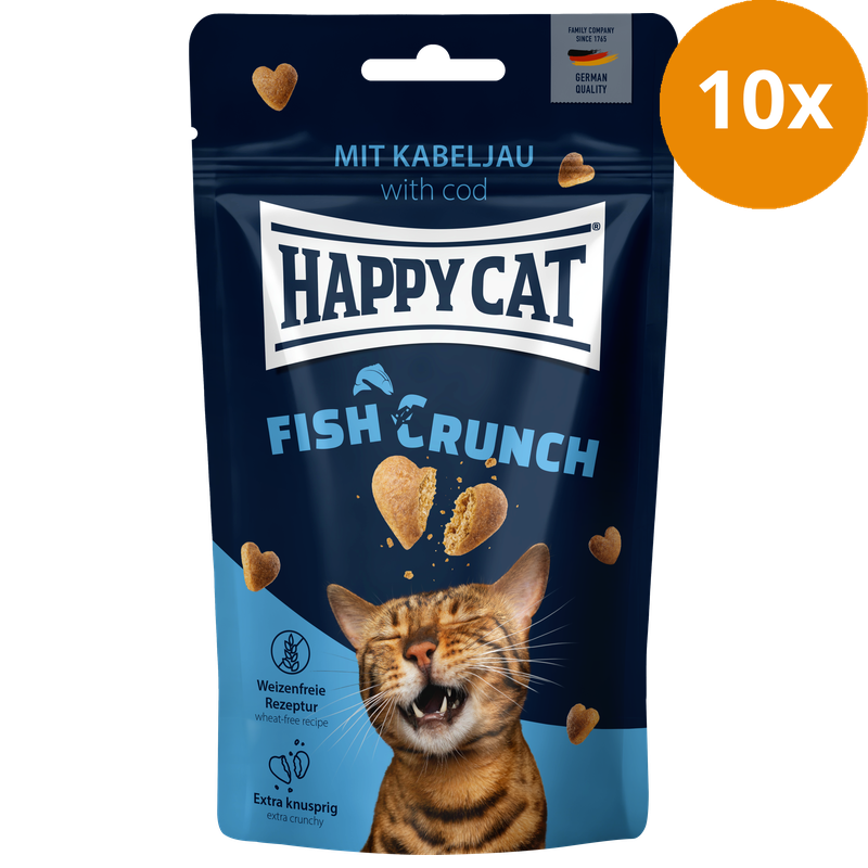 Happy Cat Crunch Snack mit Kabeljau 50 g