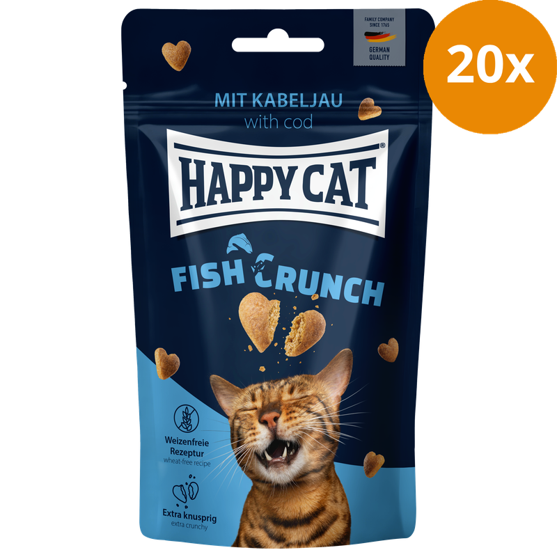 Happy Cat Crunch Snack mit Kabeljau 50 g
