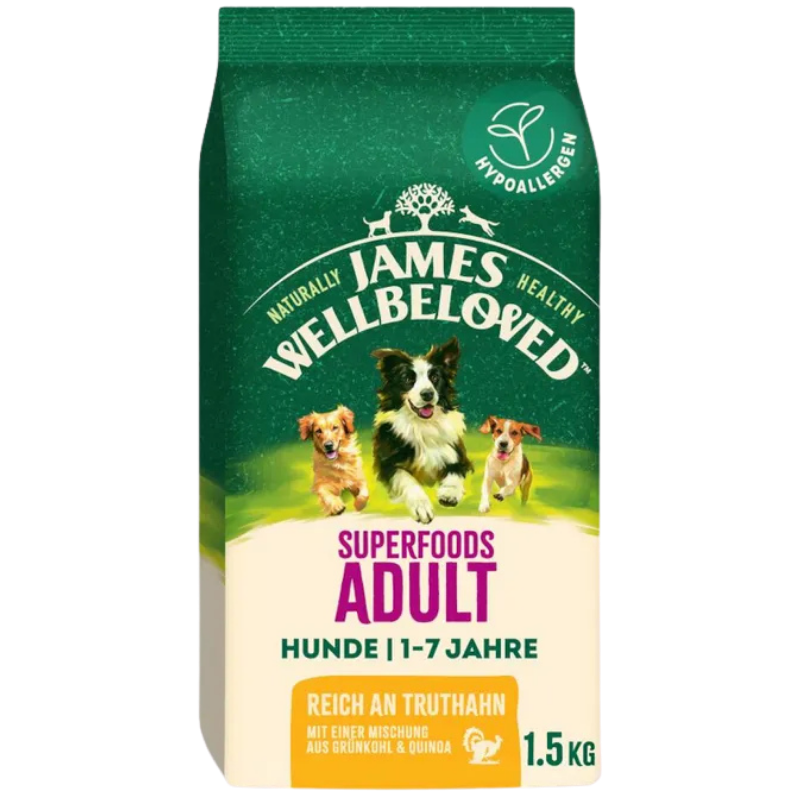 James Wellbeloved Dog Superfoods Truthahn mit einer Mischung aus Grünkohl & Quinoa