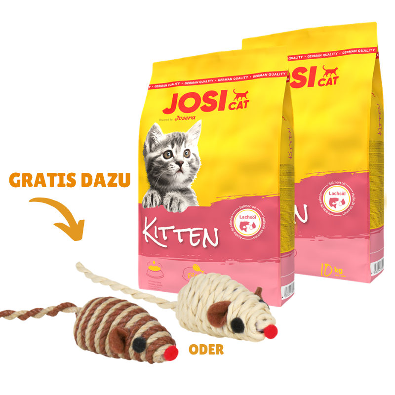 Josera JosiCat Kitten 2 x 10 kg + GRATIS TRIXIE Spielmaus