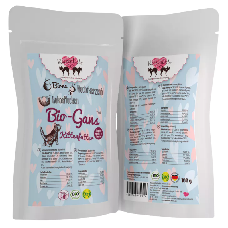 Katzenliebe Kitten Bio-Gans mit Bio-Birne PB 100 g