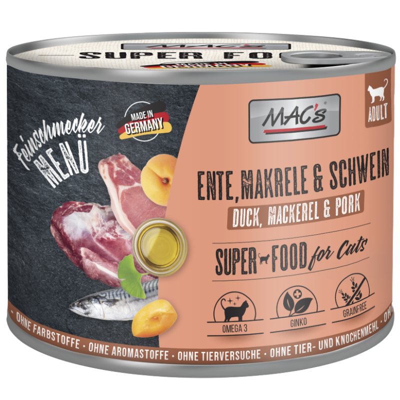 MAC's Cat Feinschmecker Ente, Makrele & Schwein 200 g