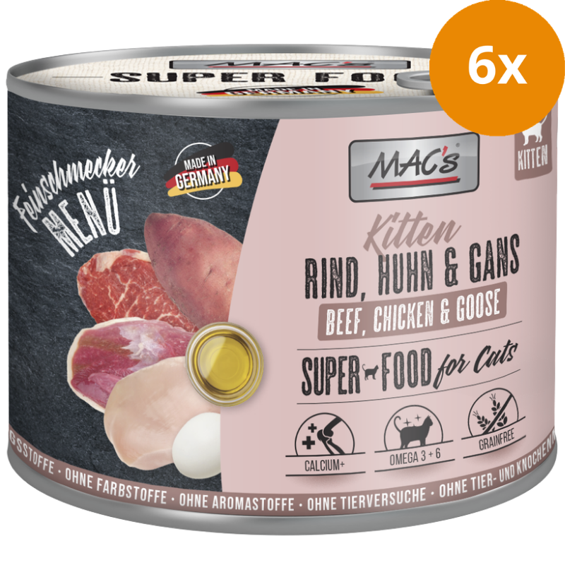 MAC's Cat Feinschmecker Kitten Rind, Huhn & Gans 200 g