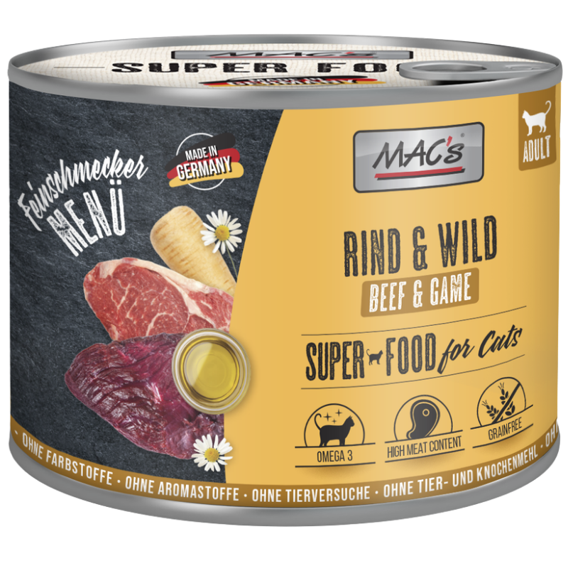 MAC's Cat Feinschmecker Rind & Wild Dose 200 g