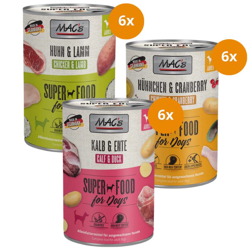 MAC's Dog Nassfutter 400 g - fröhlich mixen & sparen!