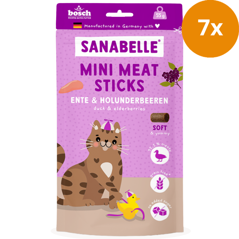 Sanabelle Mini Meat Sticks Ente & Holunderbeeren 55 g