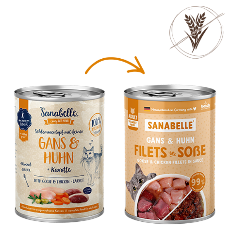 Sanabelle Nassfutter mit Gans & Huhn 380 g