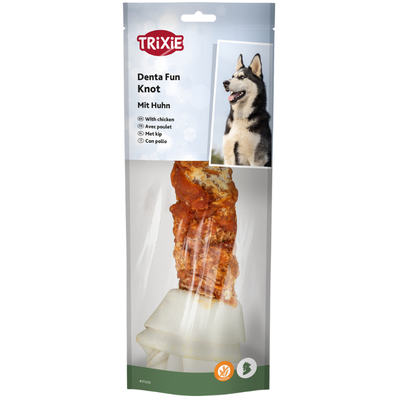 TRIXIE Denta Fun Kauknoten mit Huhn 220 g