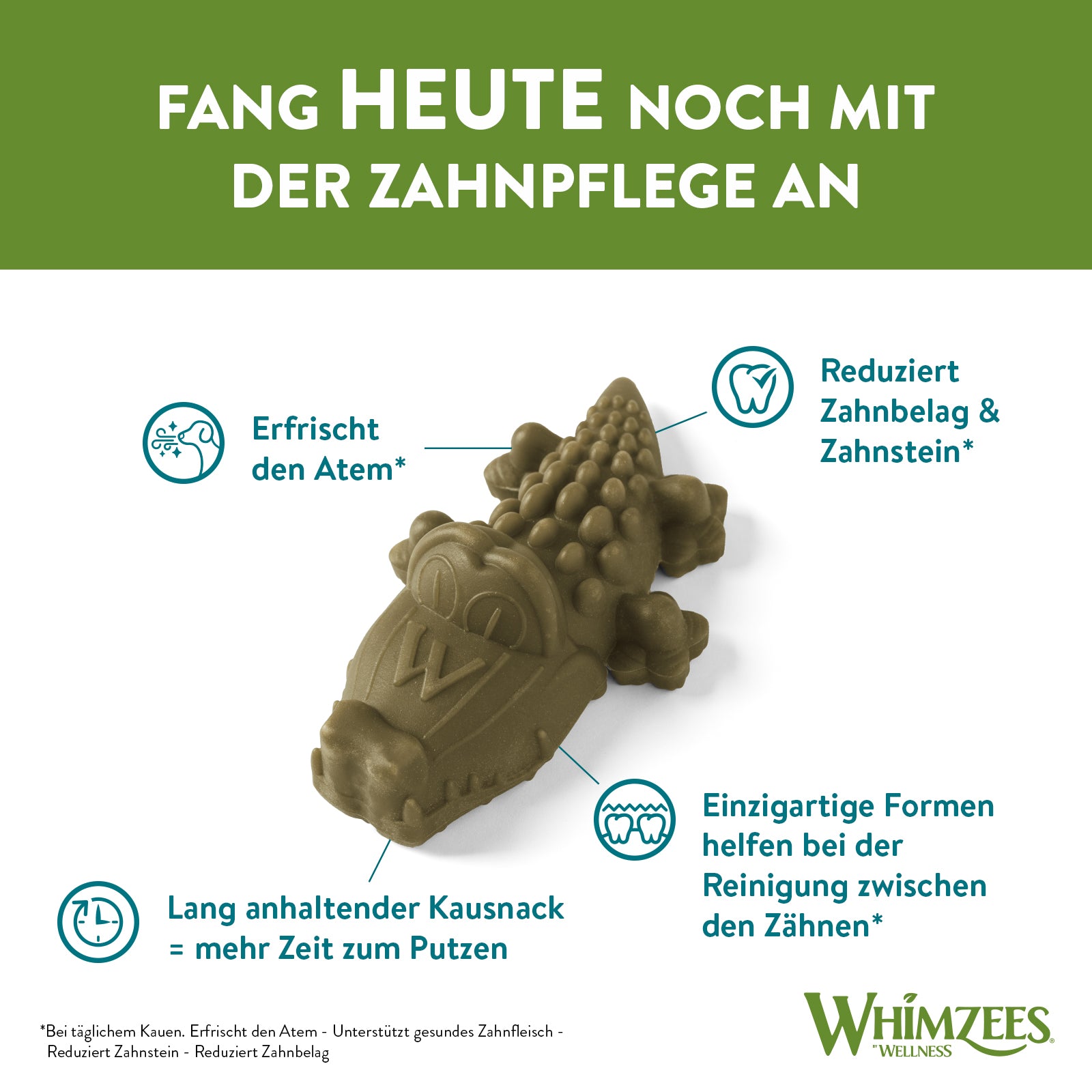 Whimzees Krokodil M Display 65 Stück