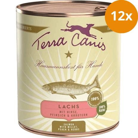 Terra Canis Menü Classic Lachs mit Hirse, Pfirsich & Kräutern 800 g