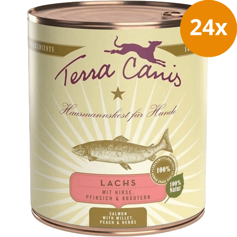 Terra Canis Menü Classic Lachs mit Hirse, Pfirsich & Kräutern 800 g