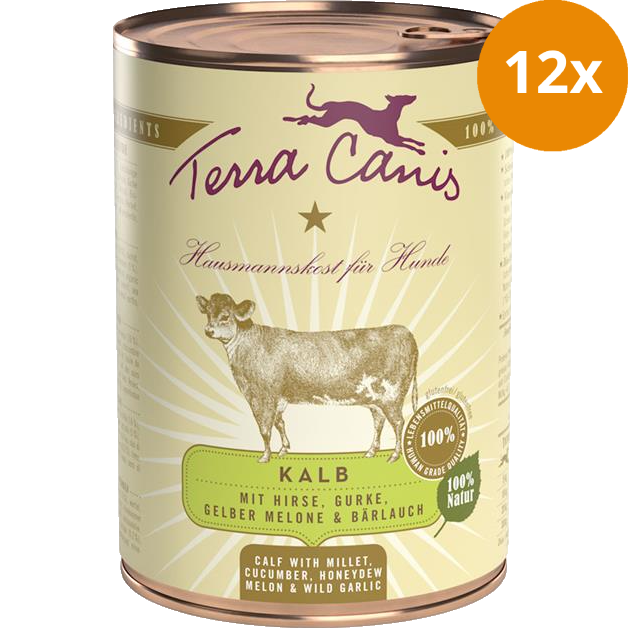 Terra Canis Menü Classic Kalb mit Hirse, Gurke, gelber Melone & Bärlauch 400 g