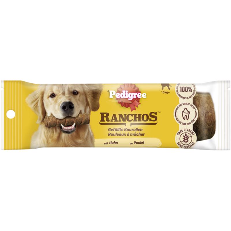 Pedigree Ranchos Beutel Gefüllte Kaurolle Maxi mit Huhn 80g