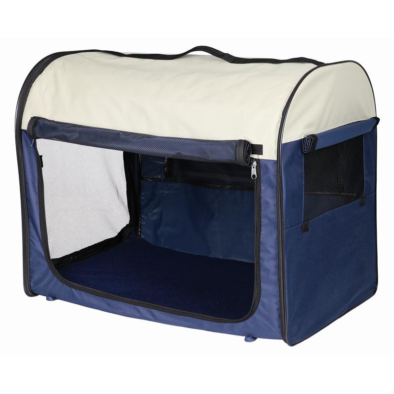 Trixie Transporthütte dunkelblau beige