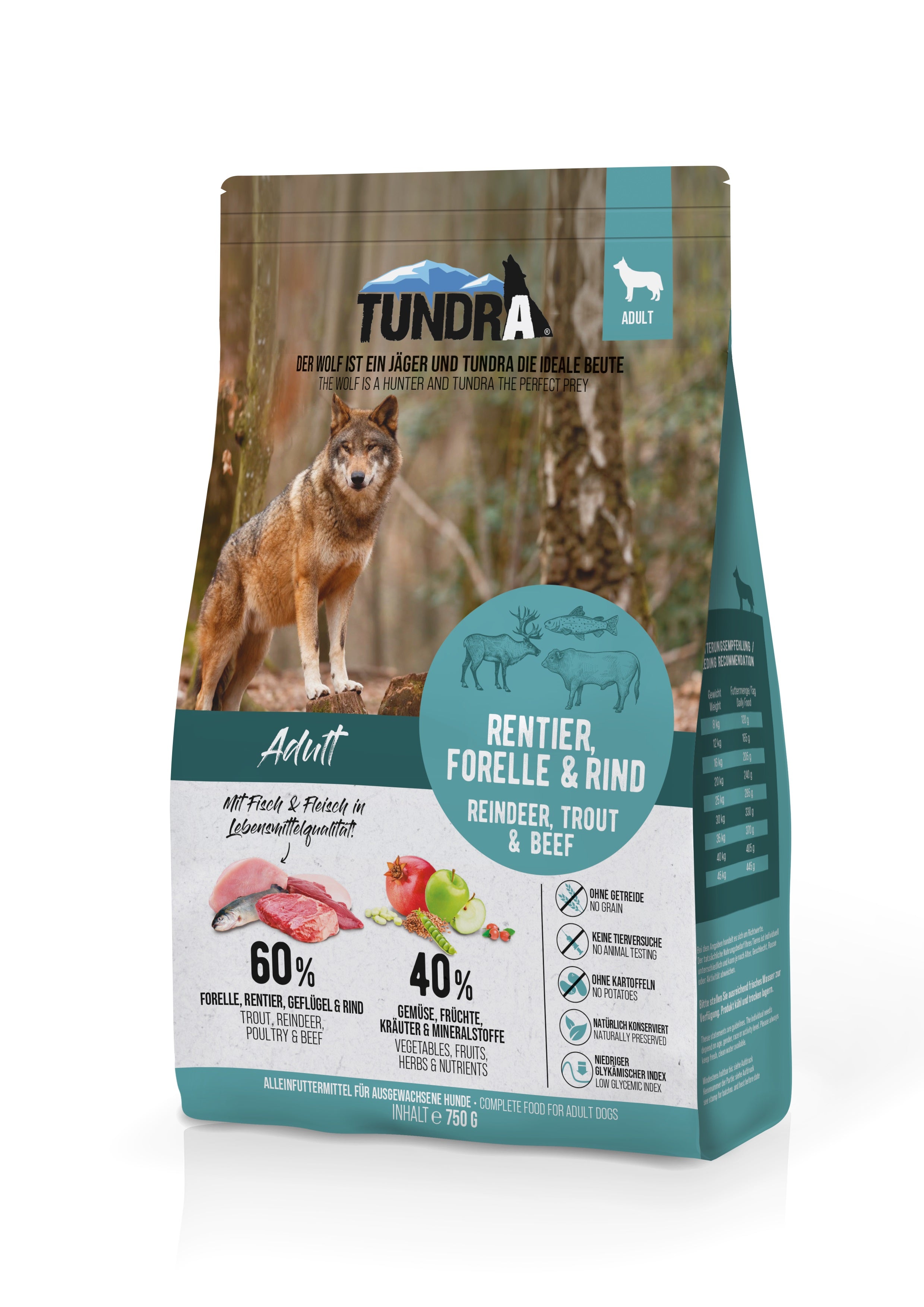 Tundra Dog Rentier, Forelle & Rind