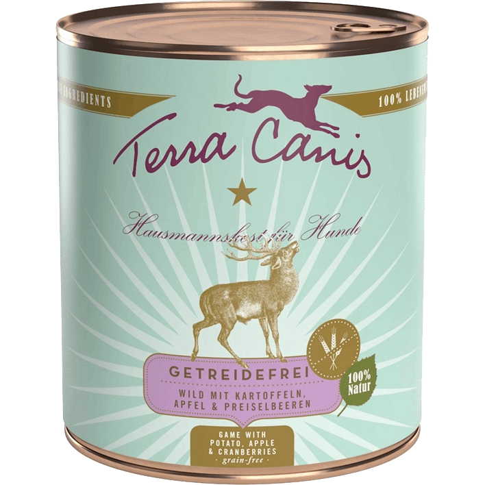 Terra Canis Menü Sensitive getreidefrei Wild mit Kartoffeln, Apfel & Preiselbeeren 800 g