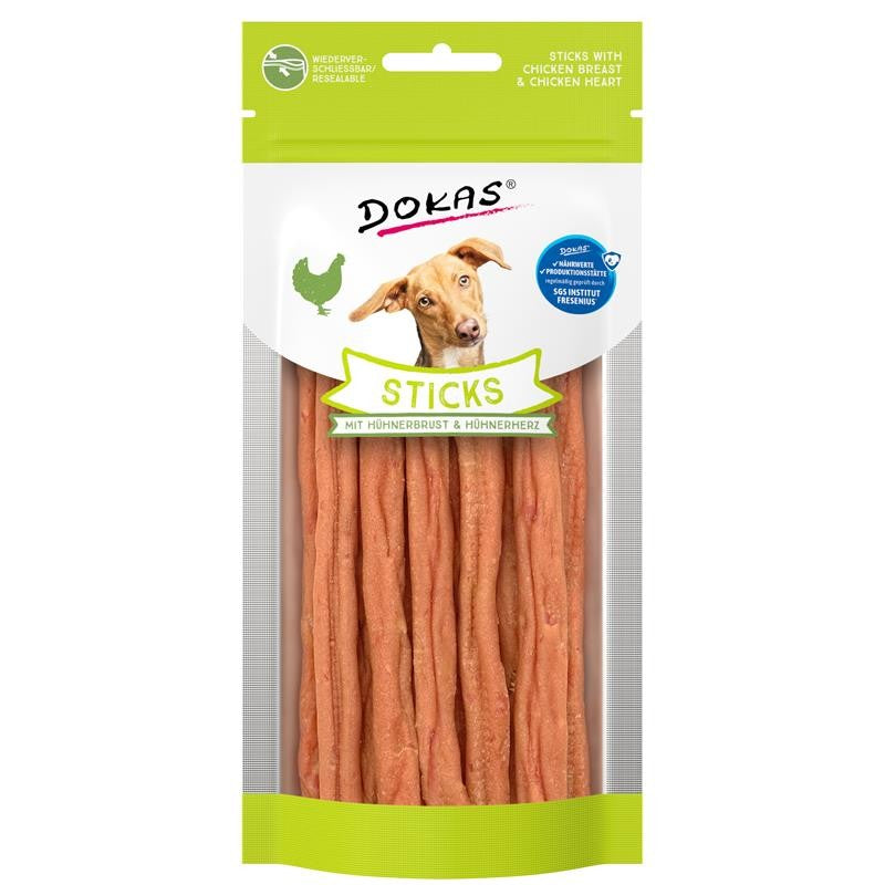 Dokas Dog Sticks mit Hühnerbrust & Hühnerherz 60g