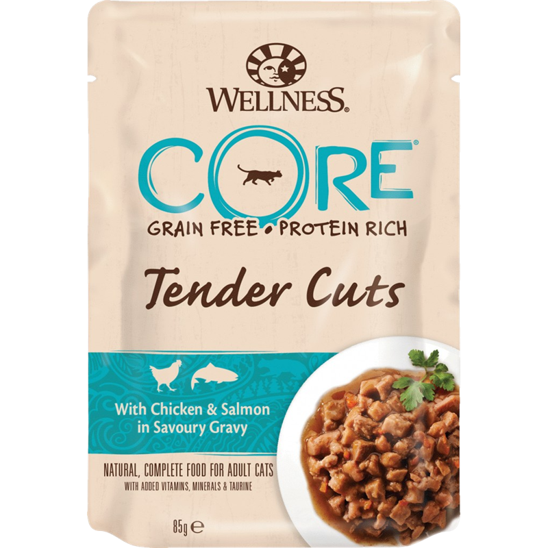 Wellness CORE Tender Cuts Huhn & Lachs in Sauce 85 g