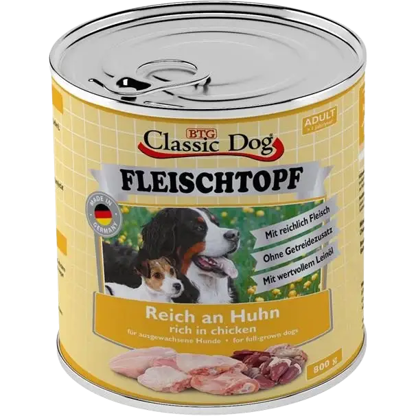 BTG Classic Dog Fleischtopf Adult Reich an Huhn 800 g