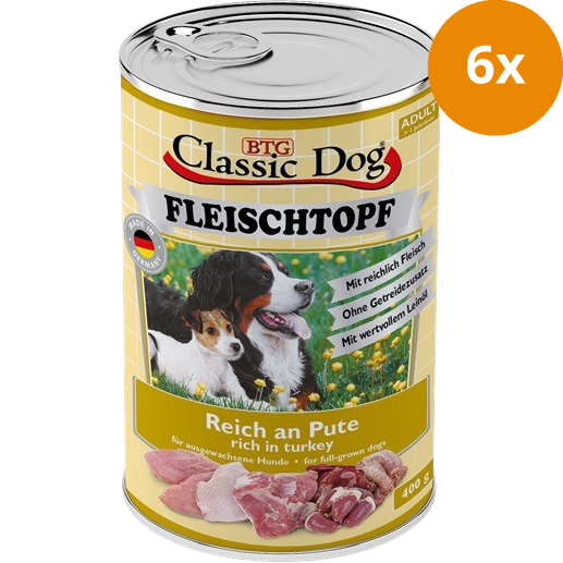 BTG Classic Dog Fleischtopf Pur Reich an Pute 400 g