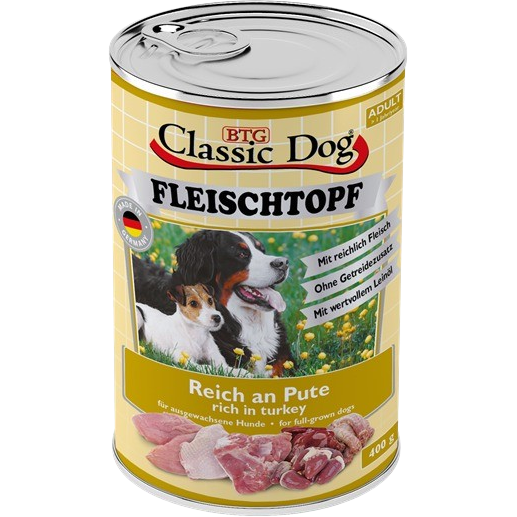 BTG Classic Dog Fleischtopf Pur Reich an Pute 400 g