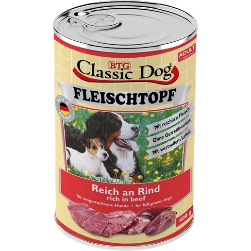 BTG Classic Dog Fleischtopf Pur Reich an Rind 400 g