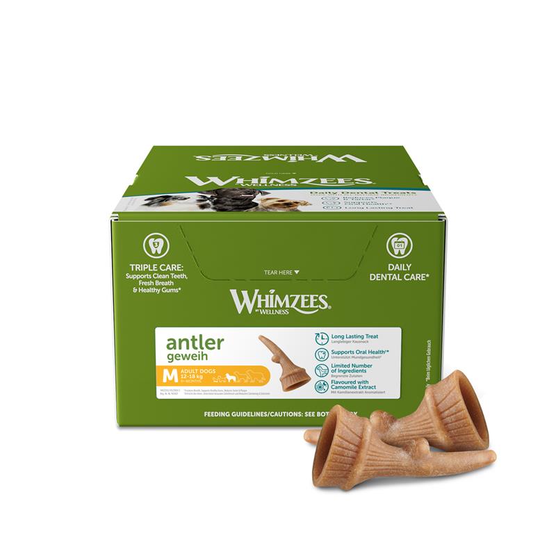 Whimzees Antler/Geweih M im Display (66 Stk.)