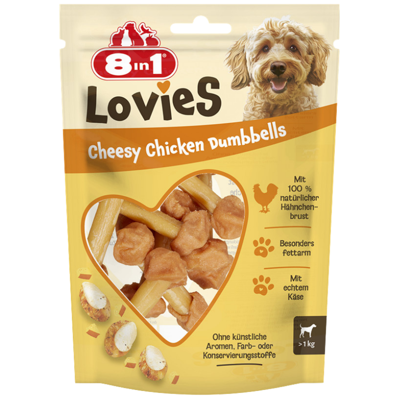 8in1 Lovies Cheesy Chicken Dumbells 80 g