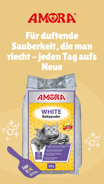 AMORA Katzenstreu White Babypuder